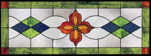 Traditional style stained glass transom window